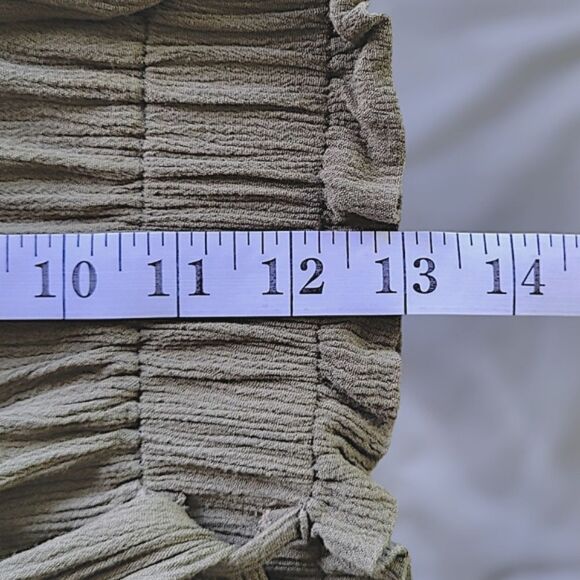 SHEIN Army Green Essnce Paperbag Waist Belted Shorts size S - Picture 11 of 11